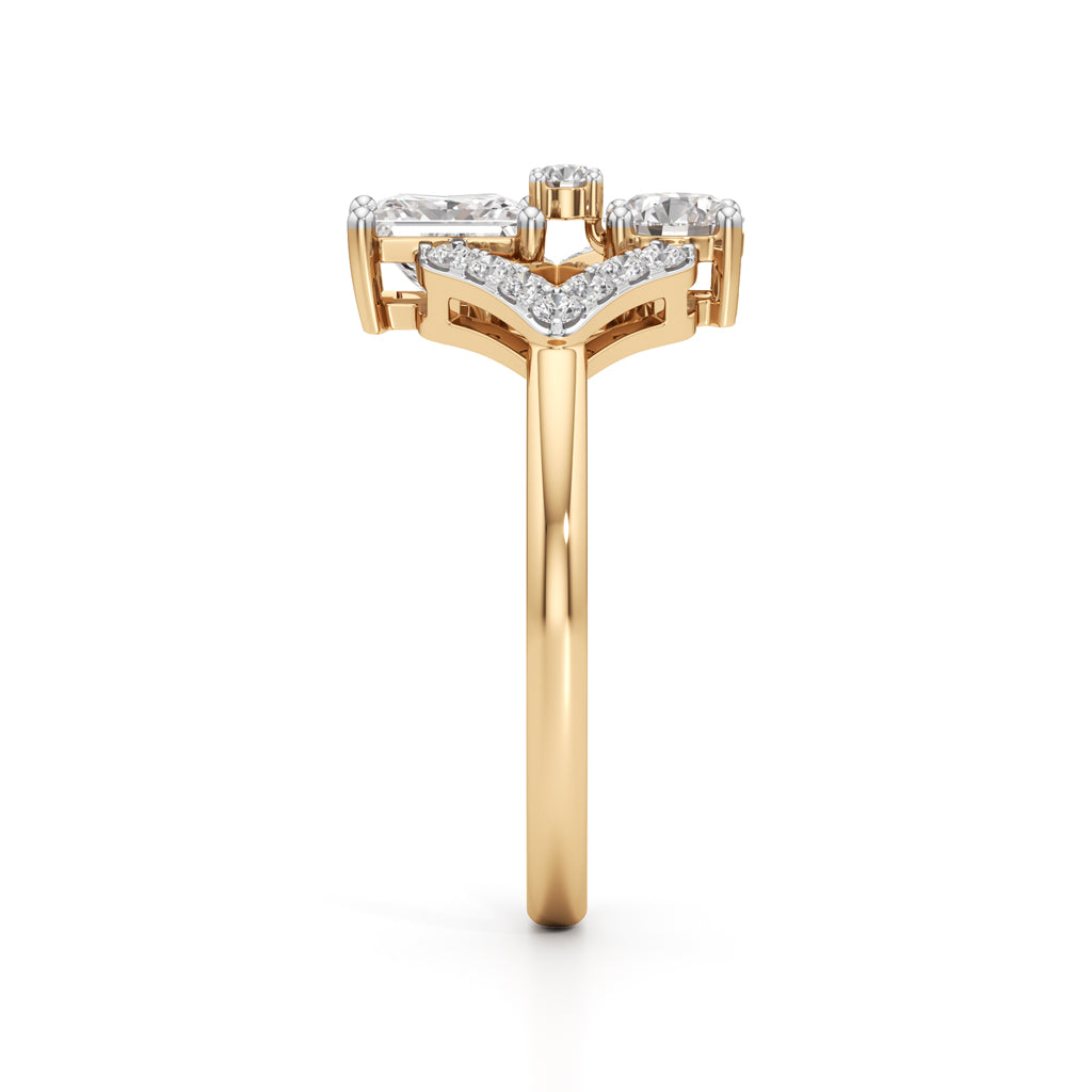 Celestia Geometric Princess-Cut Diamond Ring