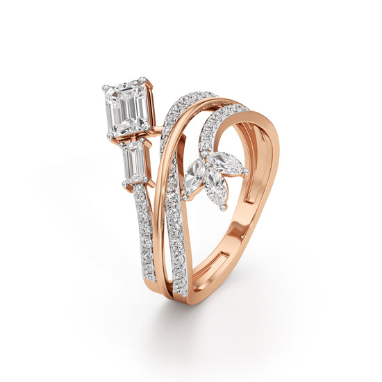 Celestia Luxe Twin-Baguette Diamond Ring