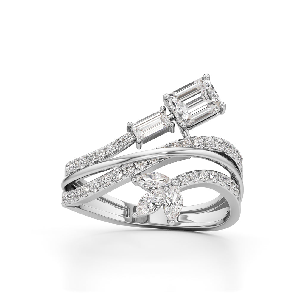 Celestia Luxe Twin-Baguette Diamond Ring