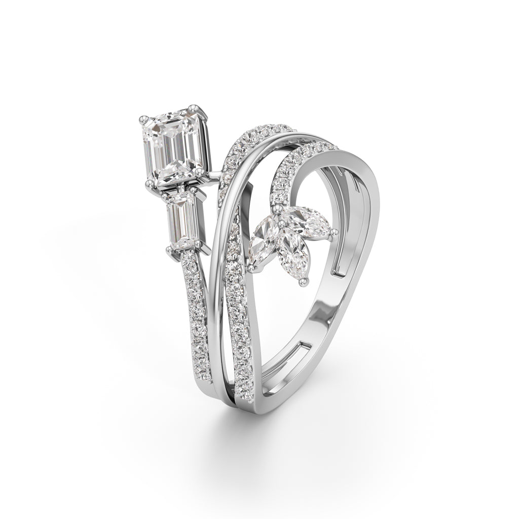 Celestia Luxe Twin-Baguette Diamond Ring