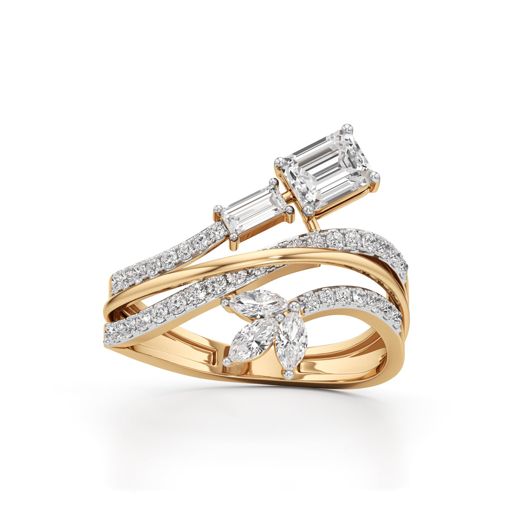 Celestia Luxe Twin-Baguette Diamond Ring