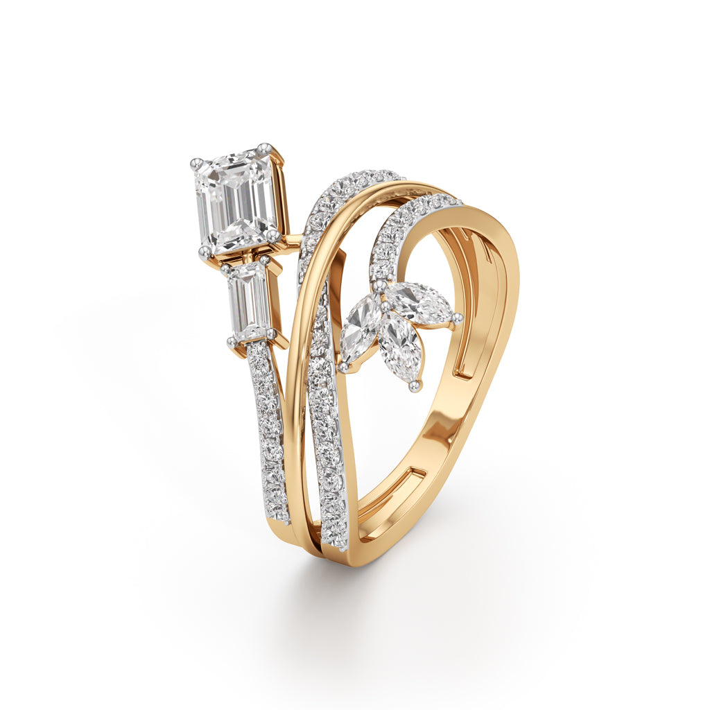 Celestia Luxe Twin-Baguette Diamond Ring