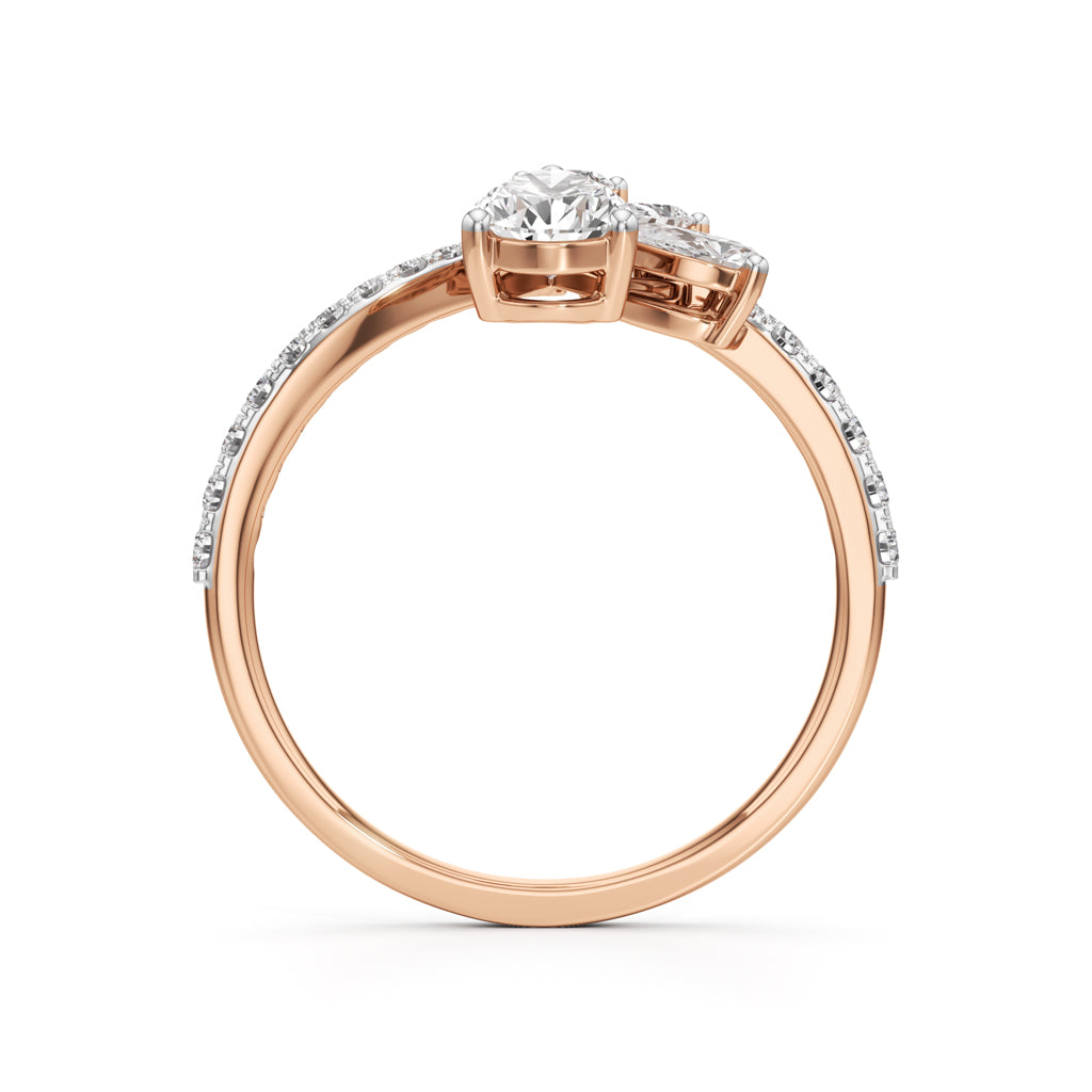Celestia Pear Cluster Diamond Ring