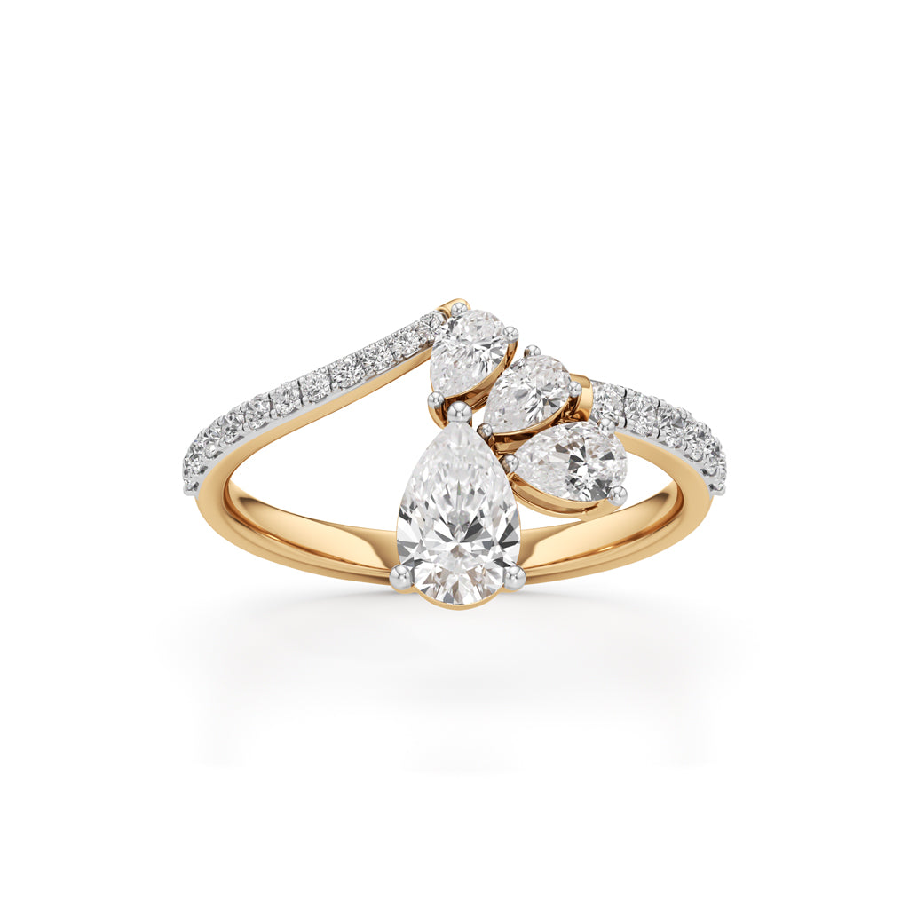 Celestia Pear Cluster Diamond Ring