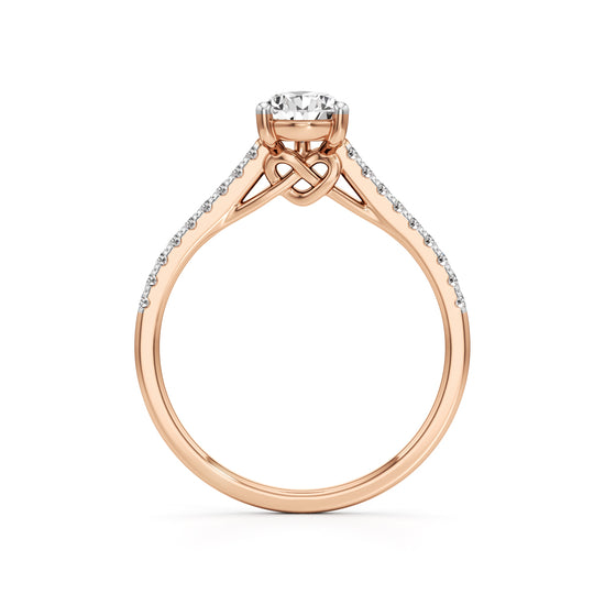 Teardrop Grace – 0.71 Ct Pear Shape Side Stone Ring