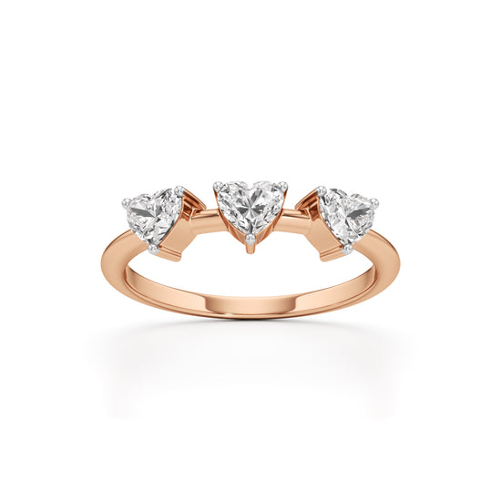 Trilove Heart Trio Diamond Ring