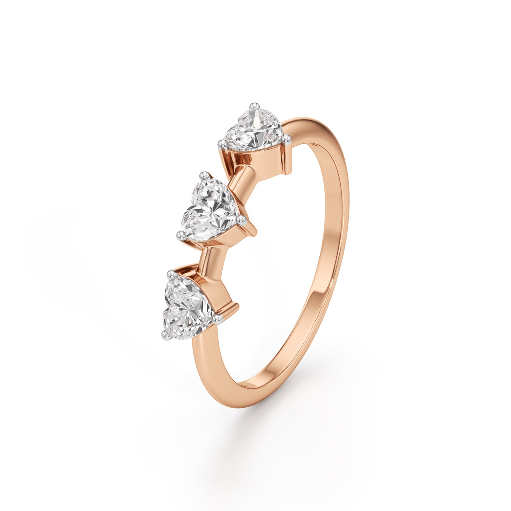 Trilove Heart Trio Diamond Ring