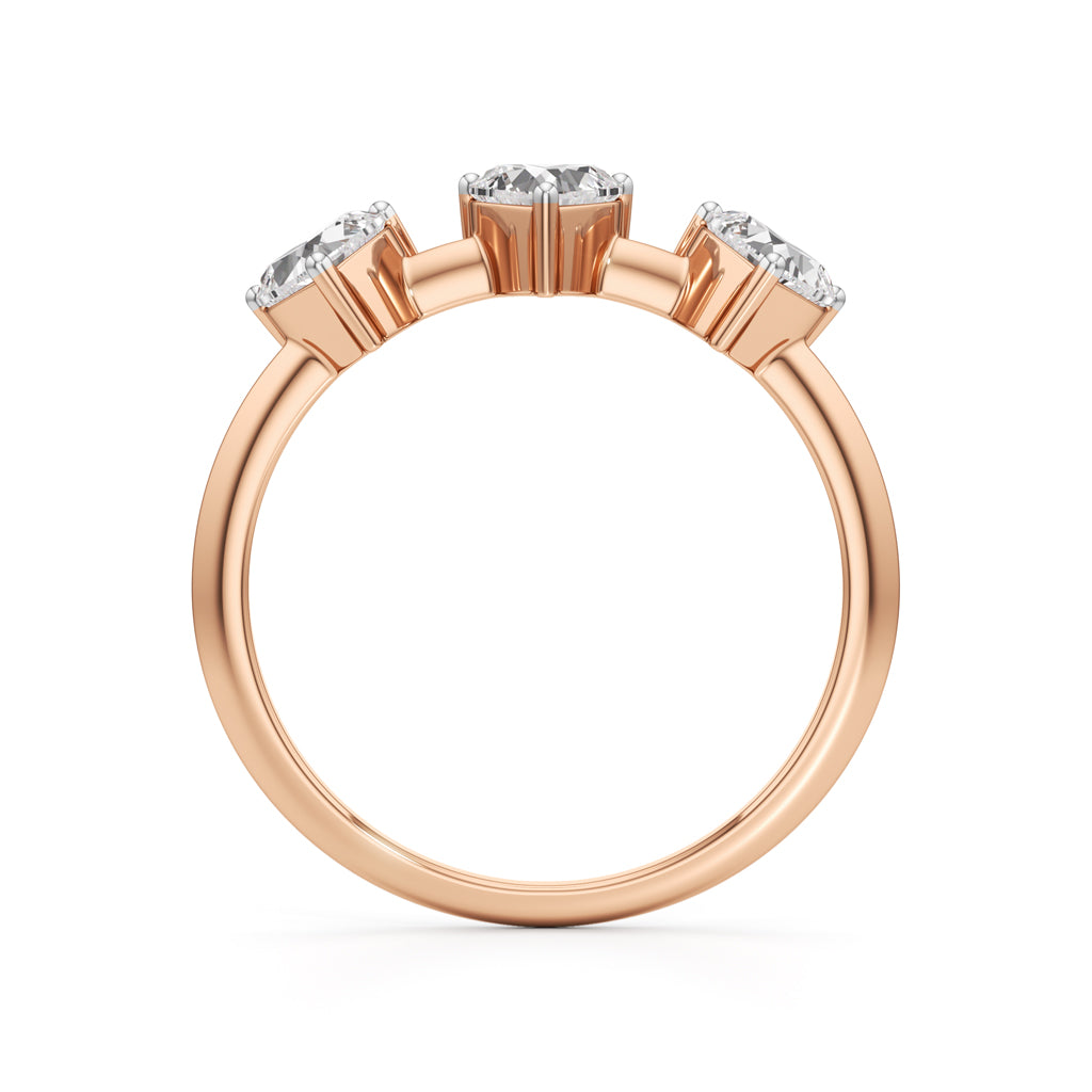 Trilove Heart Trio Diamond Ring