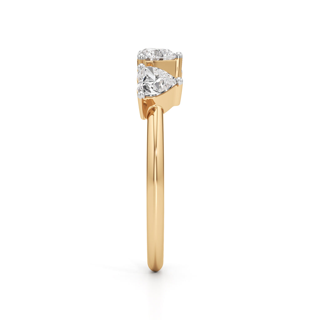 Trilove Heart Trio Diamond Ring