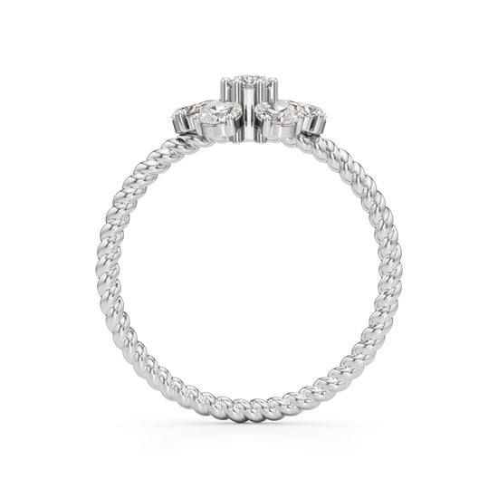 Twisted Bloom Petite Diamond Ring