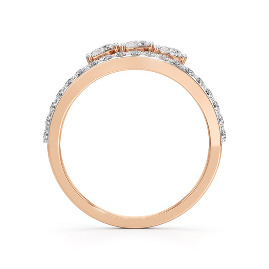 Trinity Bloom Diamond Ring