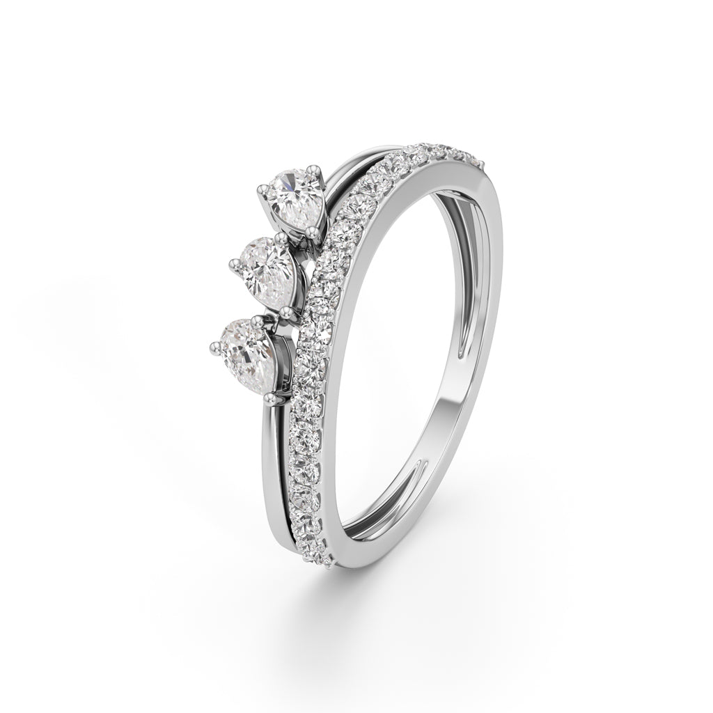 Trinity Bloom Diamond Ring