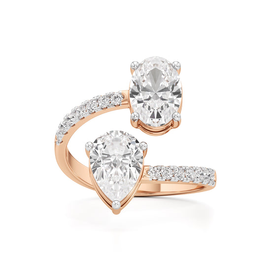 Celestia Duet Bypass Diamond Ring