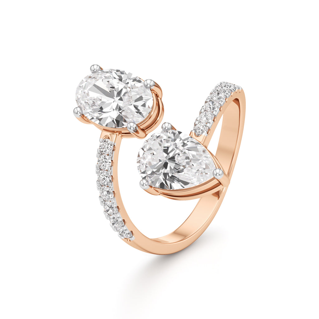 Celestia Duet Bypass Diamond Ring