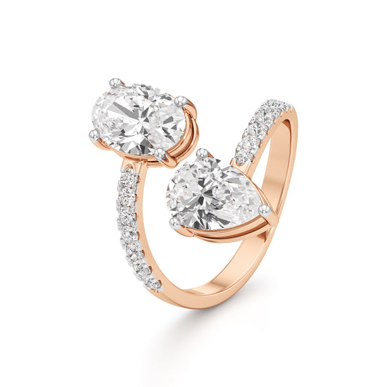 Celestia Duet Bypass Diamond Ring