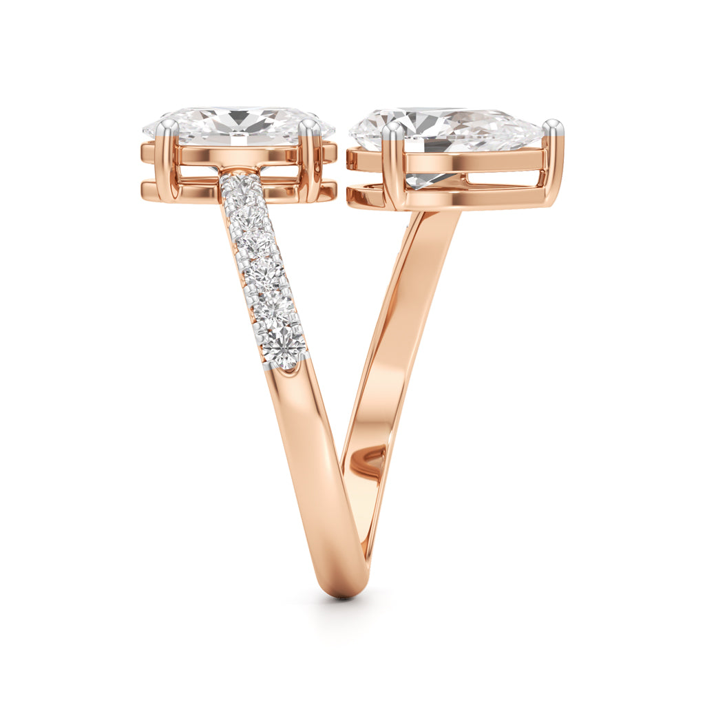 Celestia Duet Bypass Diamond Ring