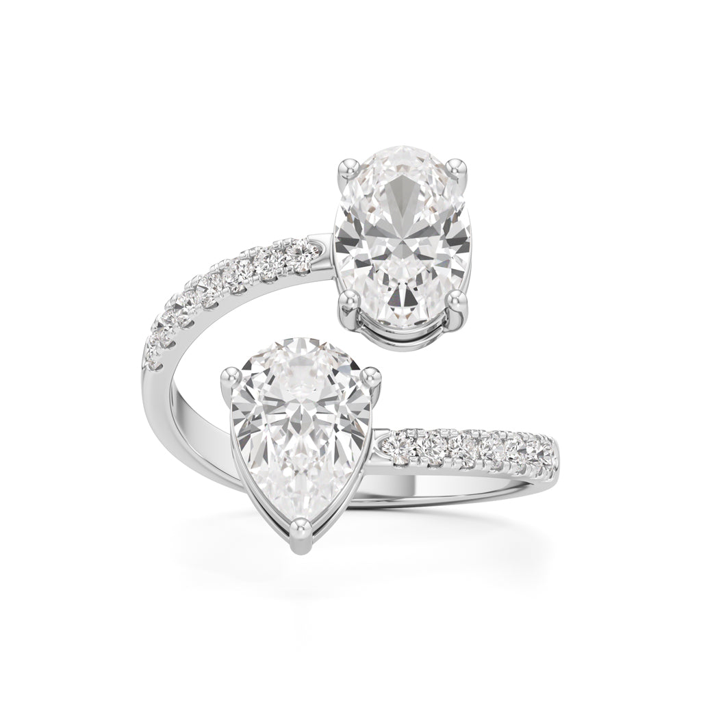 Celestia Duet Bypass Diamond Ring