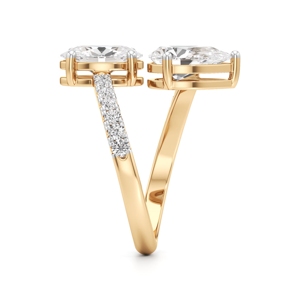 Celestia Duet Bypass Diamond Ring