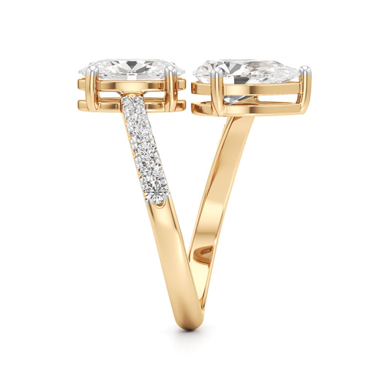 Celestia Duet Bypass Diamond Ring