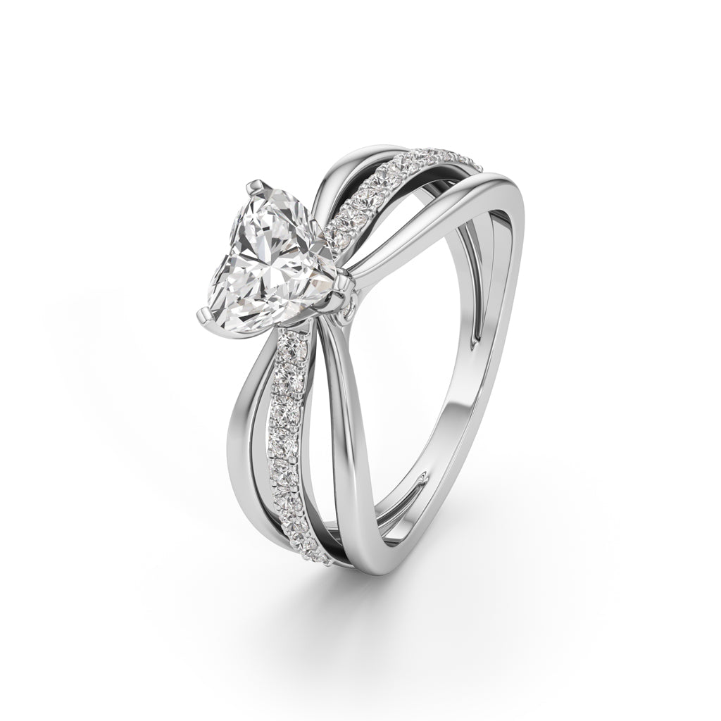 Amora Split Shank Heart Ring