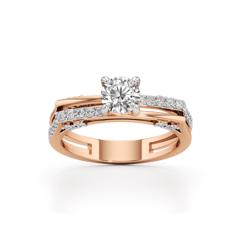Celestia Dual-Band Solitaire Ring