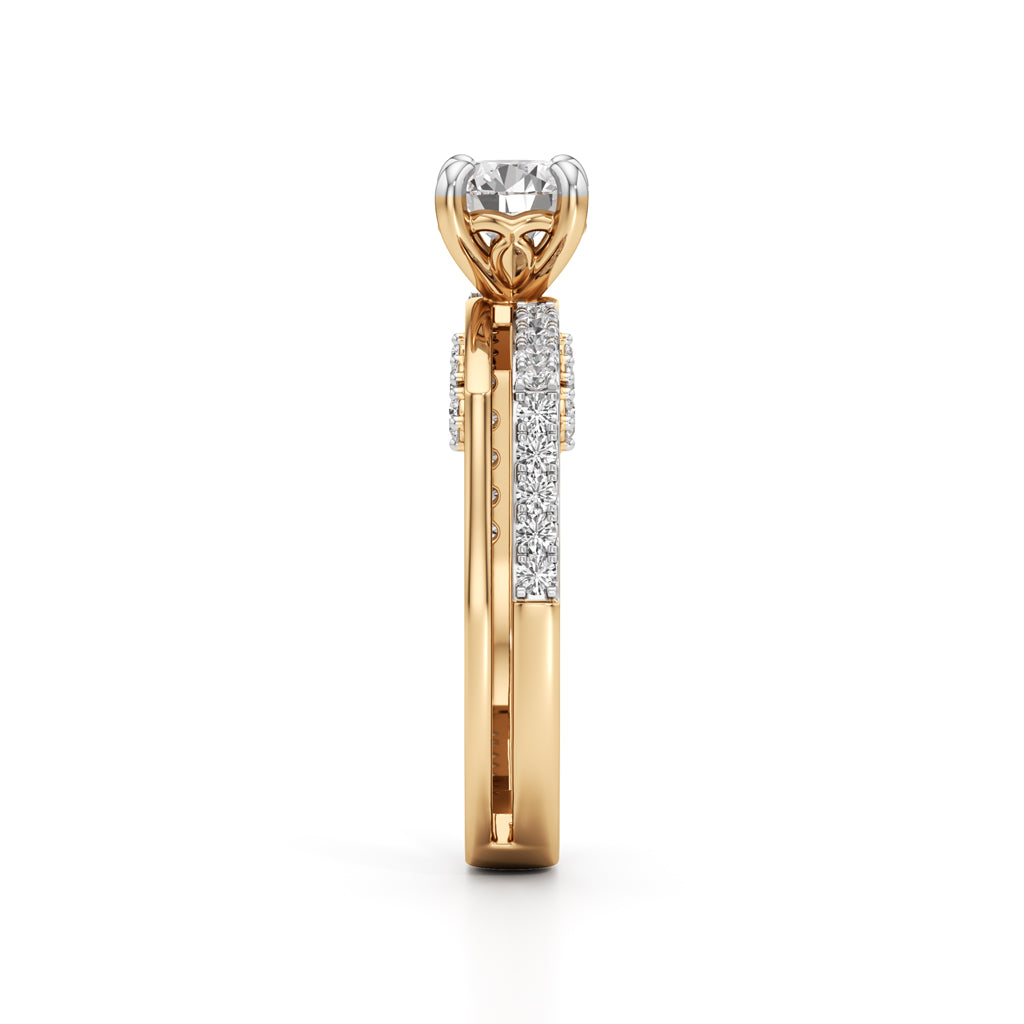 Celestia Dual-Band Solitaire Ring