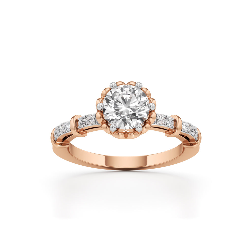 Aurora Crown Solitaire Ring