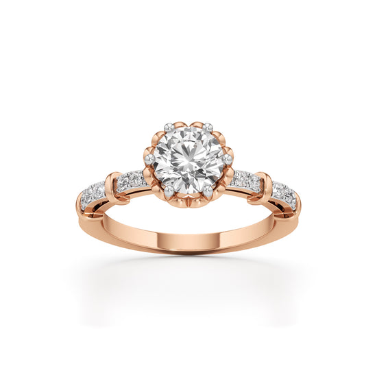 Aurora Crown Solitaire Ring