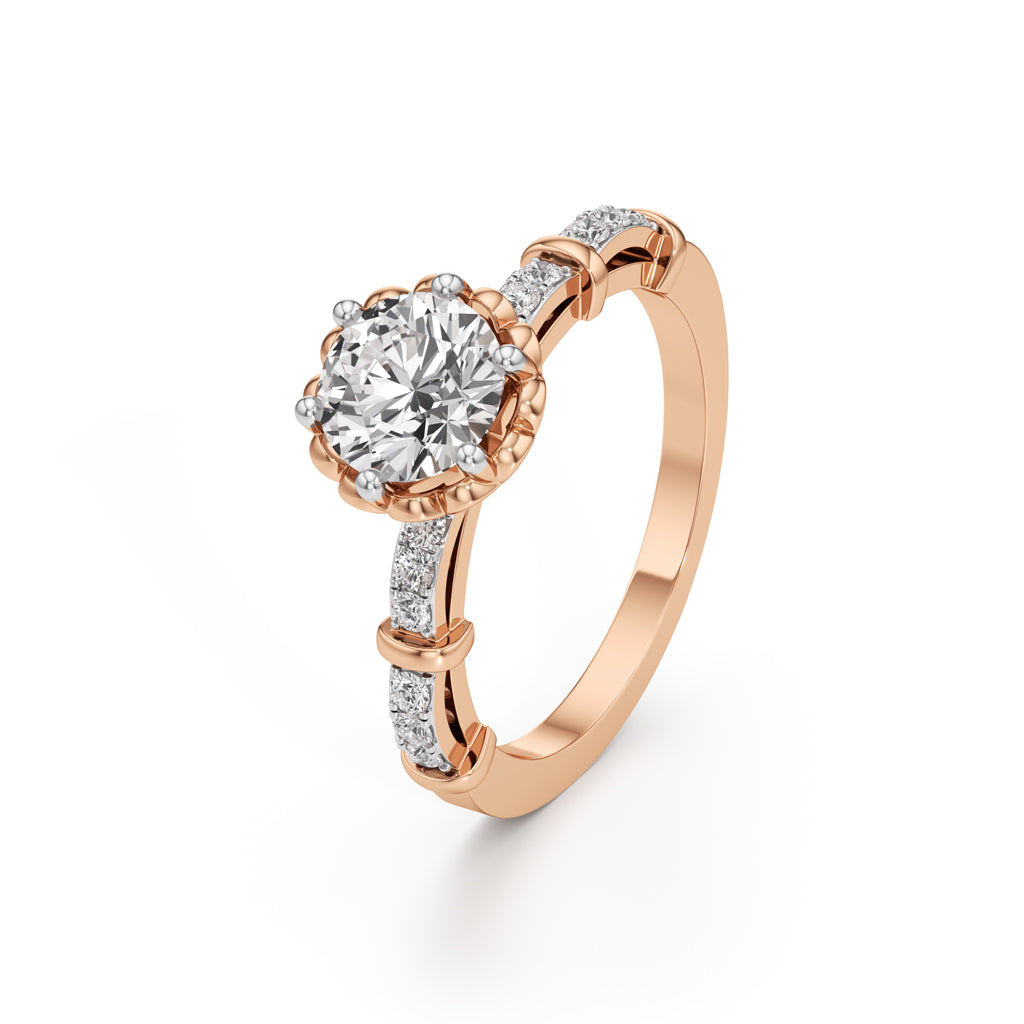 Aurora Crown Solitaire Ring