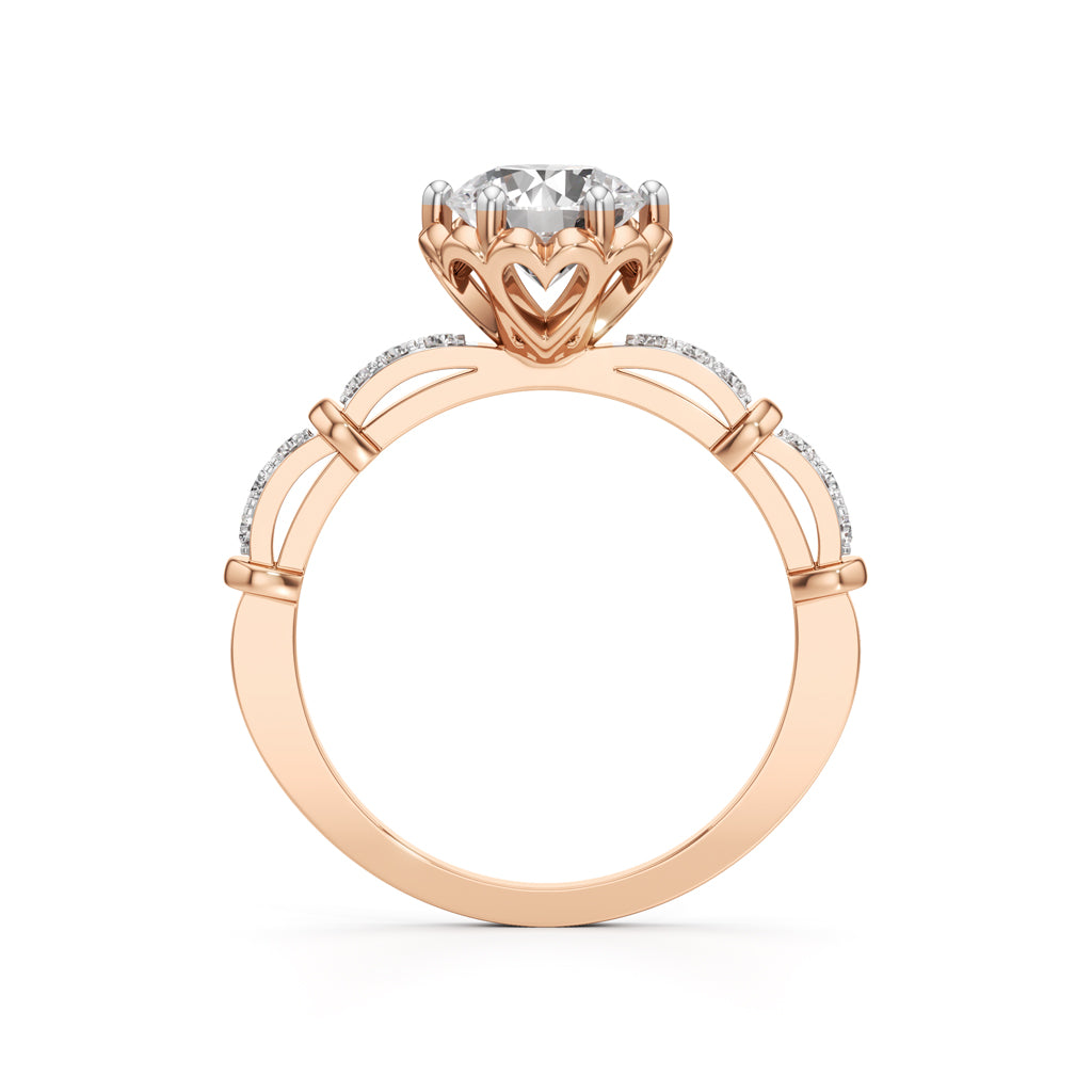 Aurora Crown Solitaire Ring