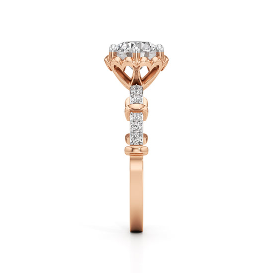 Aurora Crown Solitaire Ring