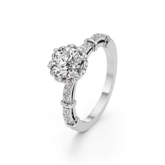 Aurora Crown Solitaire Ring