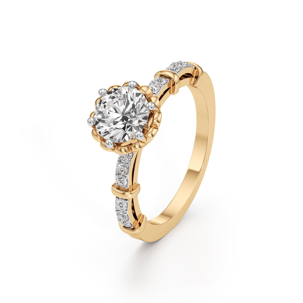Aurora Crown Solitaire Ring