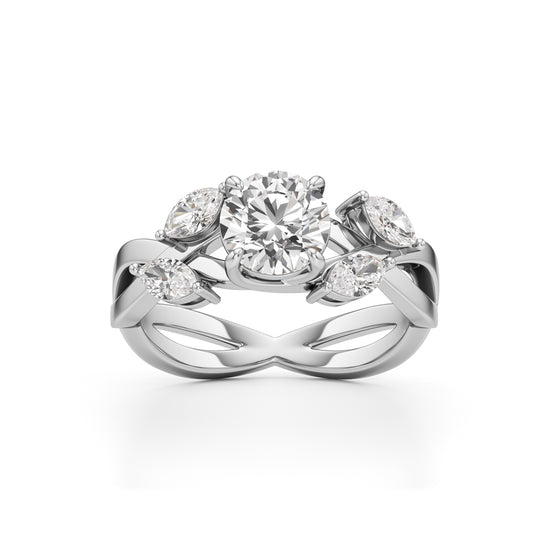 1Ct. Round Celestia Twist Diamond Ring