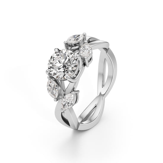 1Ct. Round Celestia Twist Diamond Ring