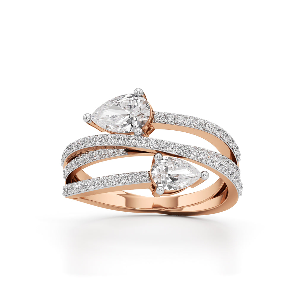 Celeste Dual-Pear Statement Ring