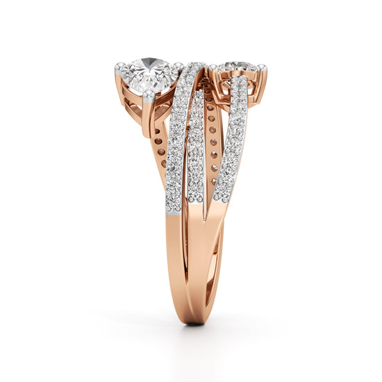 Celeste Dual-Pear Statement Ring
