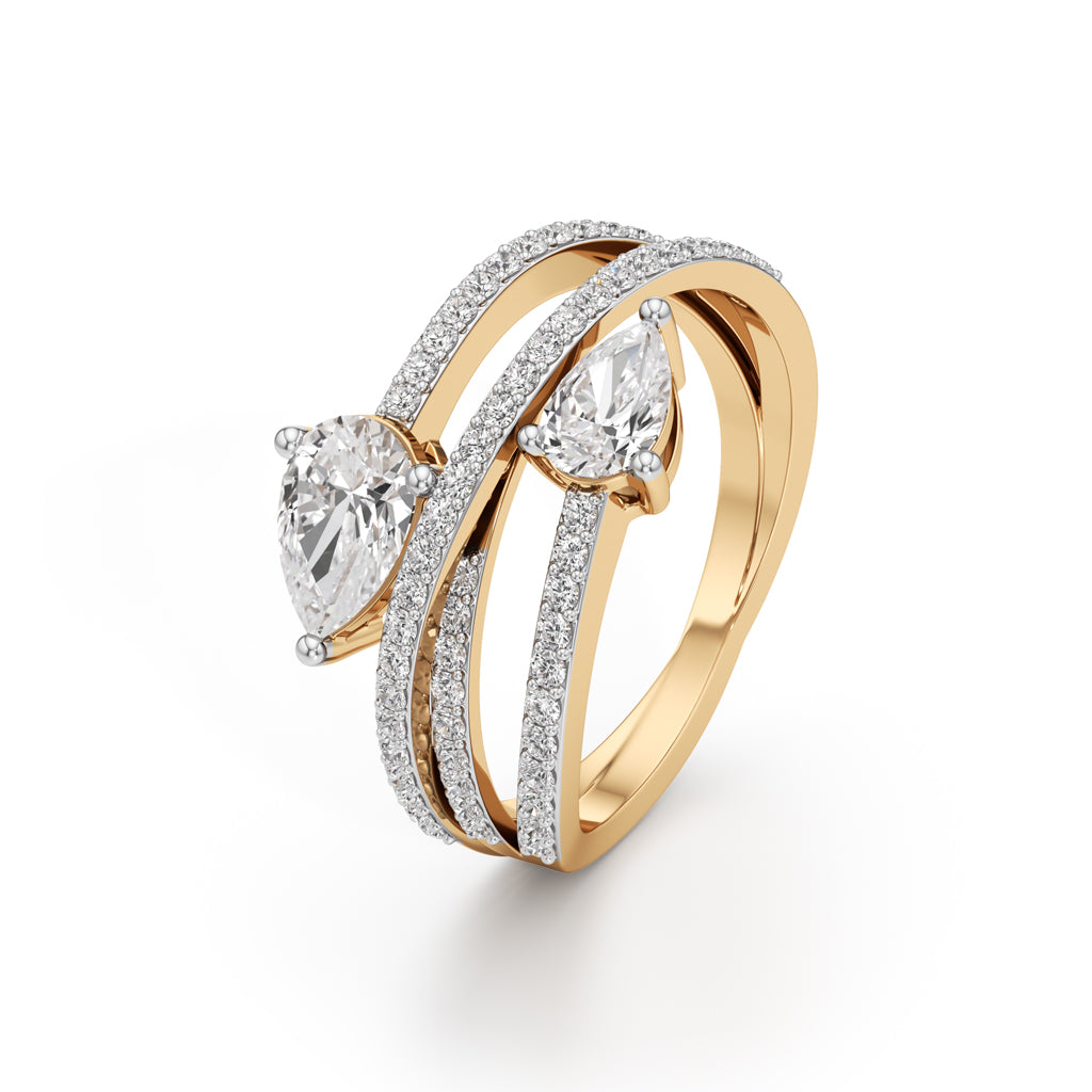 Celeste Dual-Pear Statement Ring