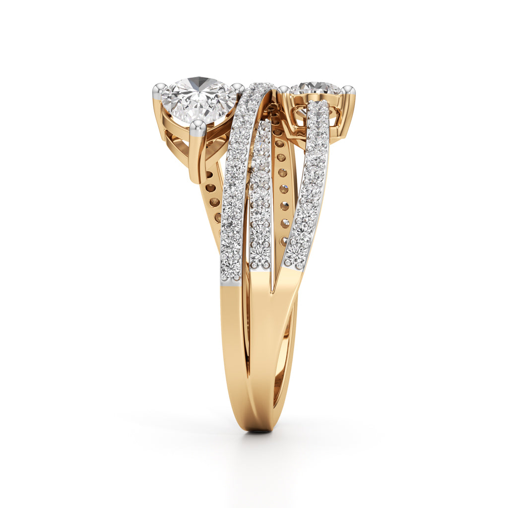 Celeste Dual-Pear Statement Ring