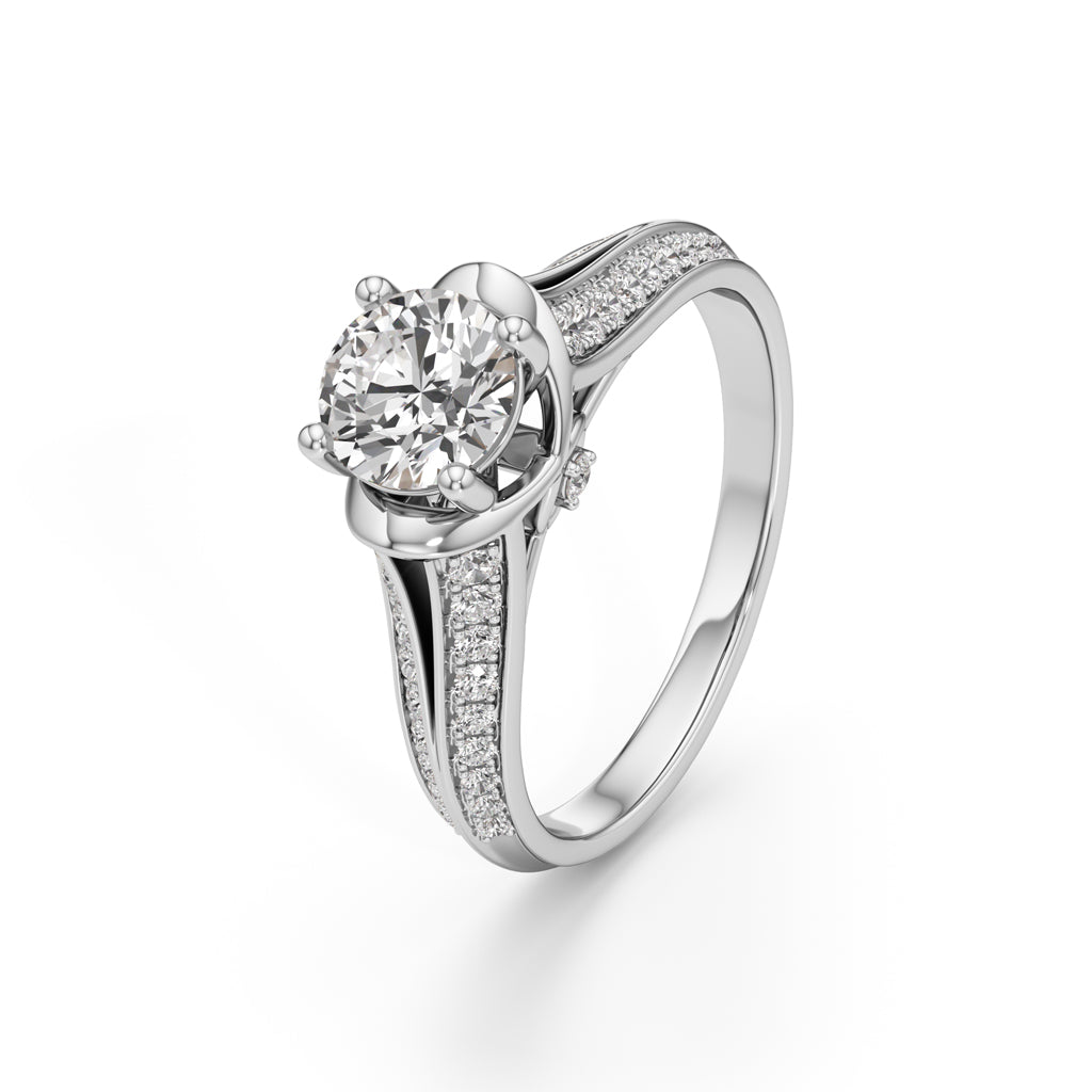Split Shank Pave Engagement Ring