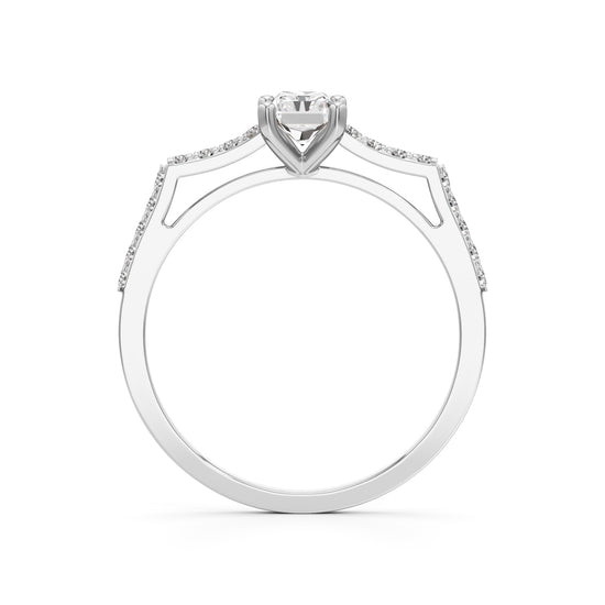 Radiant Cut Solitaire Pave Ring