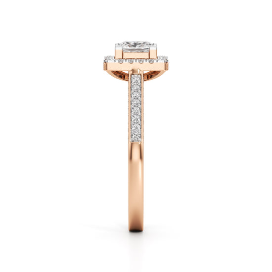 Square Halo Engagement Ring