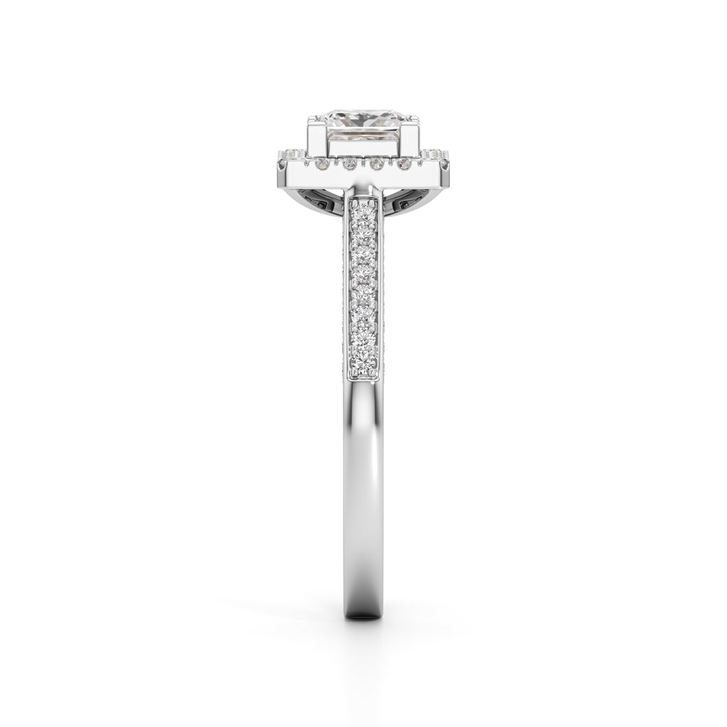 Square Halo Engagement Ring