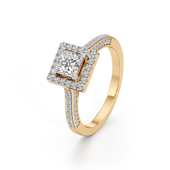 Square Halo Engagement Ring