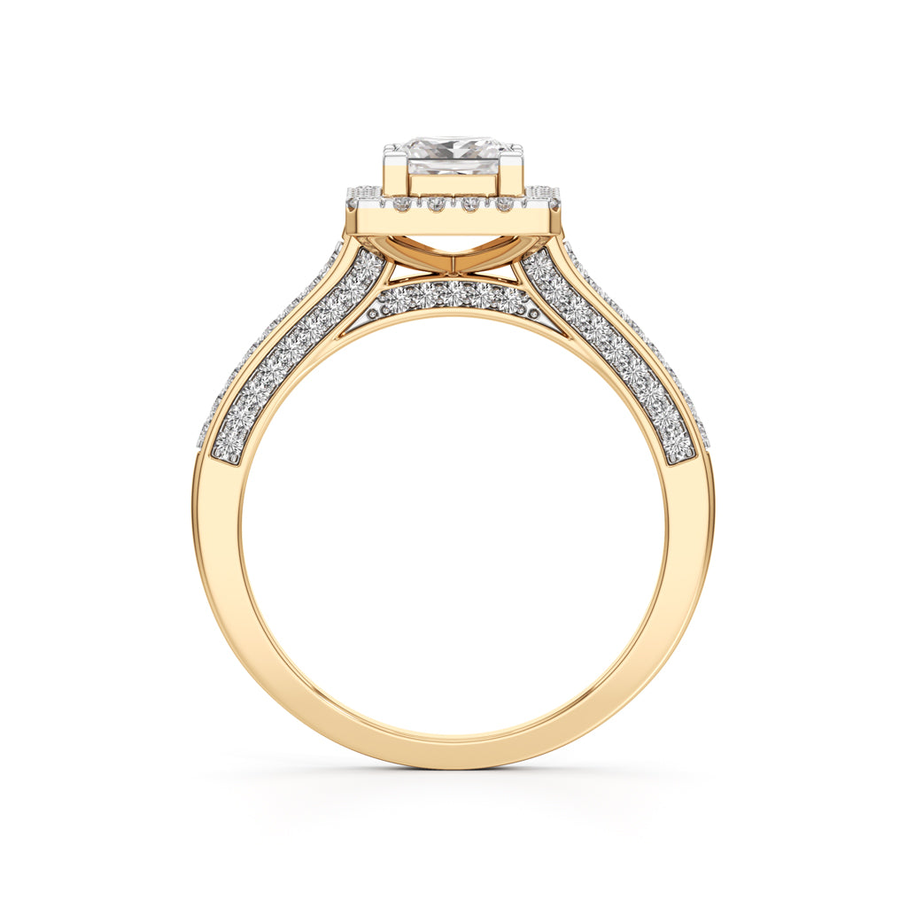 Square Halo Engagement Ring