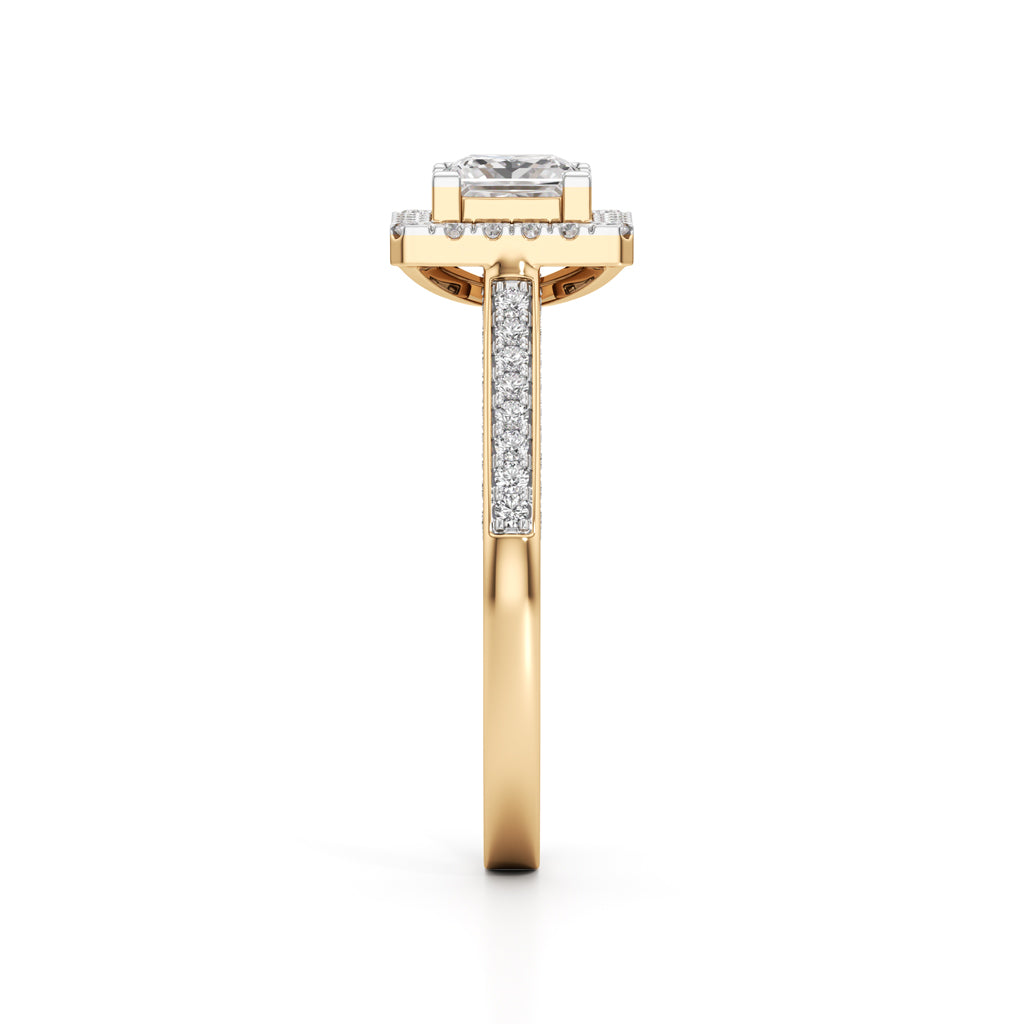 Square Halo Engagement Ring