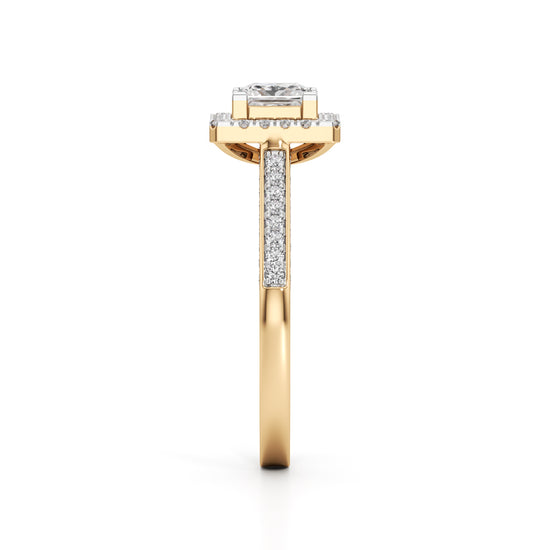 Square Halo Engagement Ring