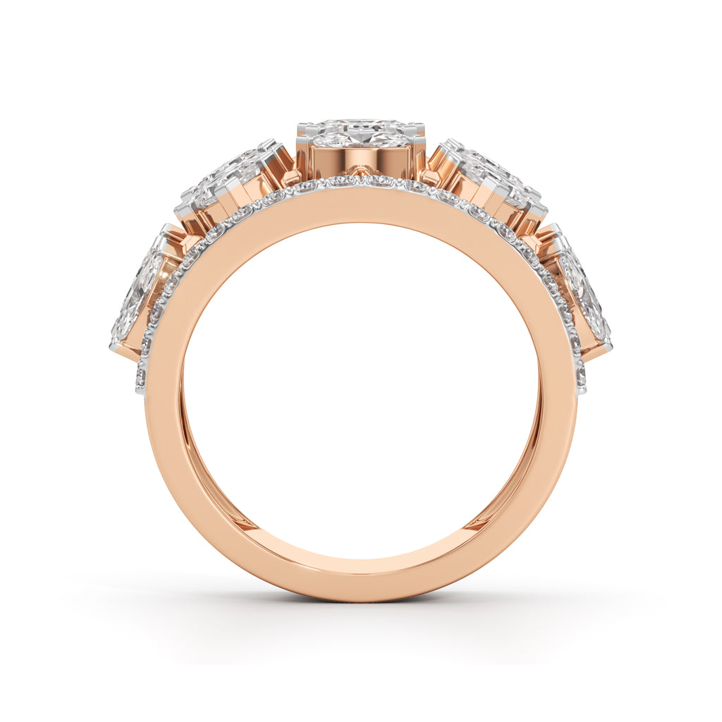 Regal Grid Diamond Statement Ring
