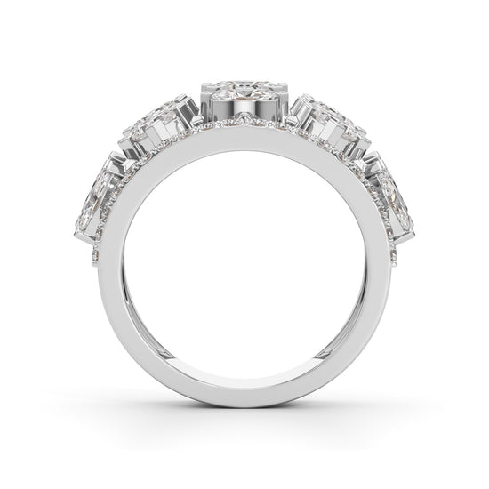 Regal Grid Diamond Statement Ring