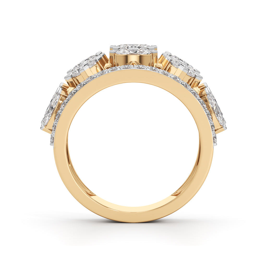 Regal Grid Diamond Statement Ring